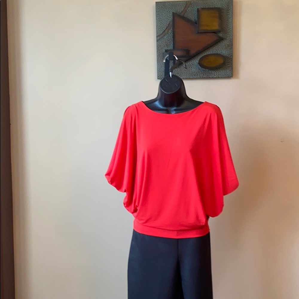 NWT CYNTHIA ROWLEY CORAL CAP SLEEVE TOP